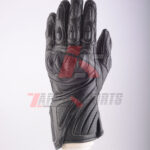 Zappo Black Motorbike Racing Leather Gloves