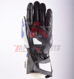 Zappo Blue White Motorbike Racing Leather Gloves - Image 2