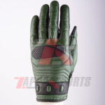 Zappo Green Motorbike Racing Leather Gloves