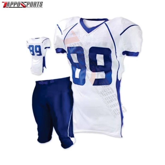 Blue White American Football Uniform